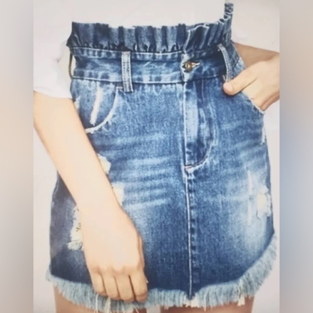Hayden Distressed Denim Skirt